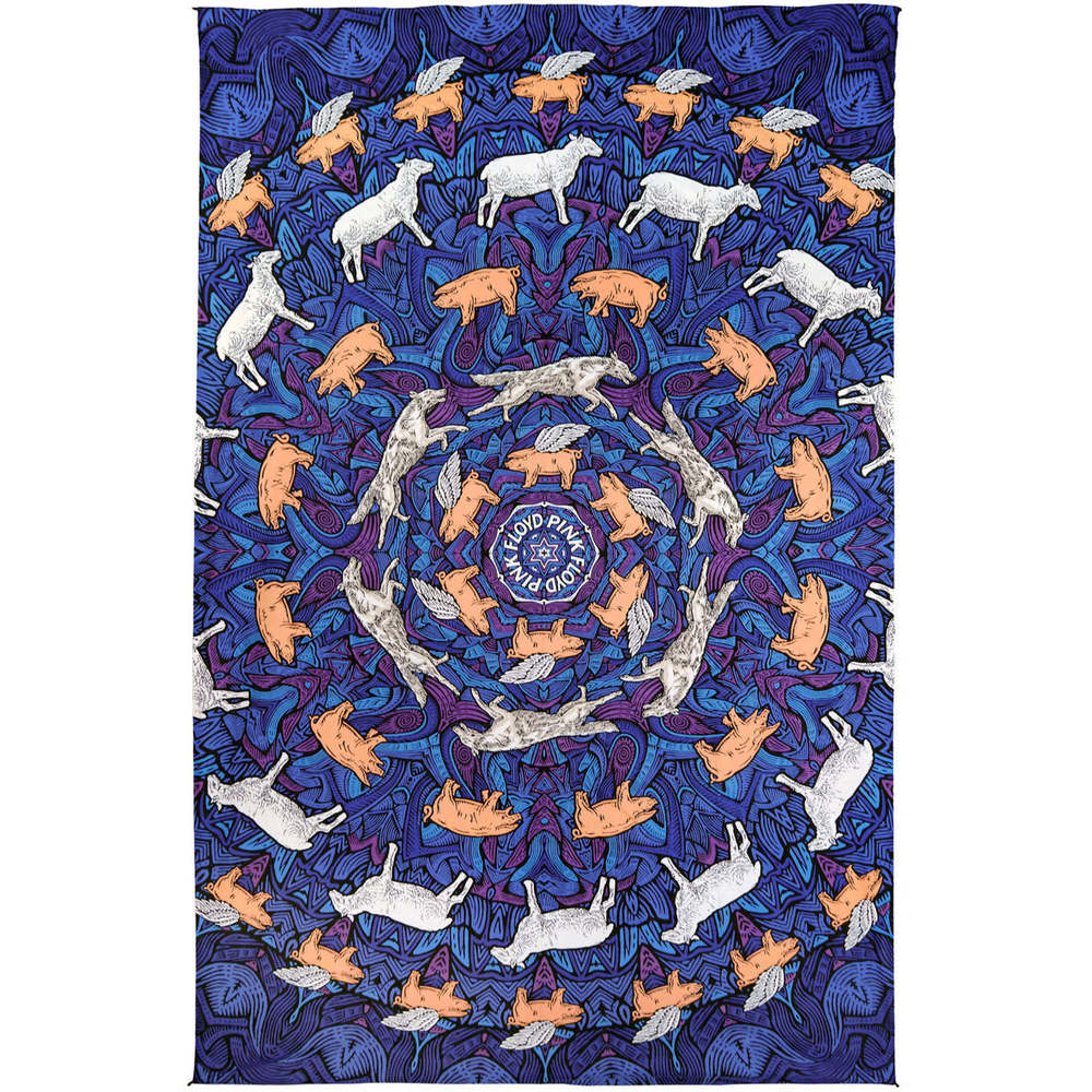 3D Pink Floyd Animals Tapestry by Sunshine Joy